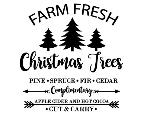 Farm Fresh Christmas Trees Svg Tree Farm Svg Retro Sign Cut - Etsy