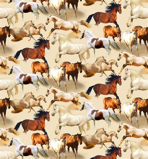 Horses Horse Fabric 100% Cotton Fabric Sold By The Yard Fabric | Etsy