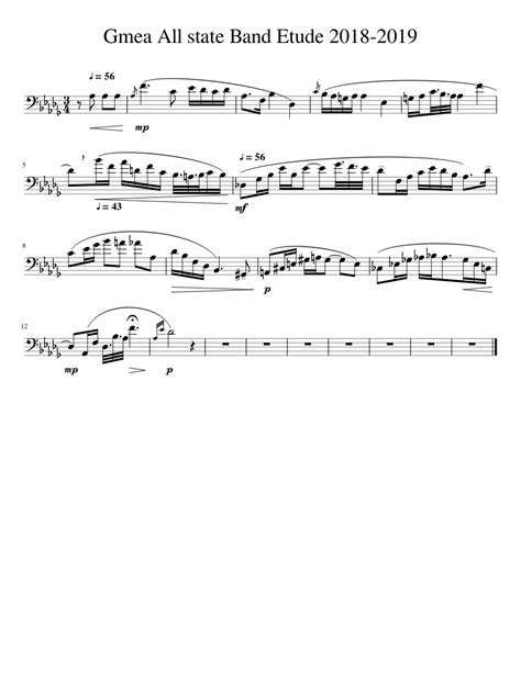 Gmea All state Band Etude 2018-2019 - Baritone BC- Symphonic Band Sheet music for Euphonium ...