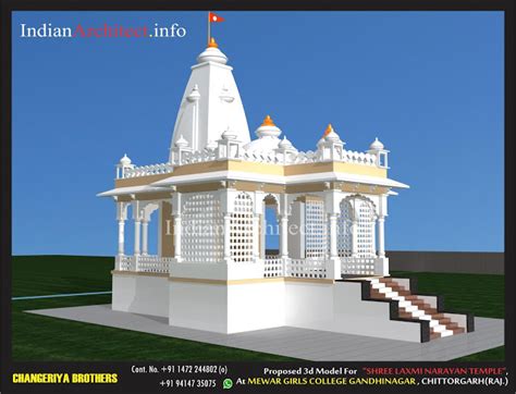 SHREE LAXMI NARAYAN TEMPLE 22'X40' | Indian Architect | Indian temple ...