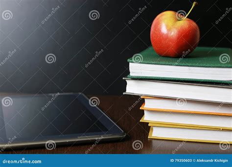 Education an Apple and Books Stock Image - Image of academy, back: 79350603