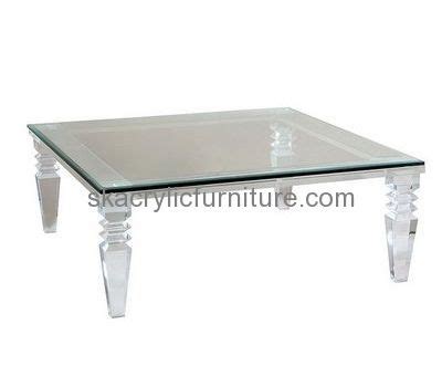 Clear Acrylic Coffee Table with Glass Top