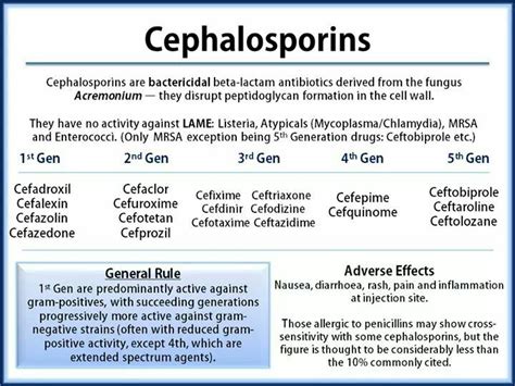 nursing consideration : cross allergy with penicillins - usually not ...