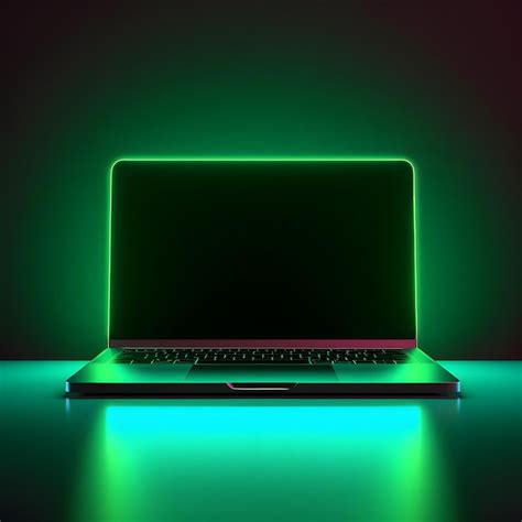 Premium Photo | Laptop neon light