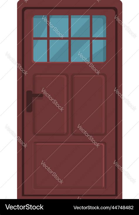 Closed door icon cartoon home exterior Royalty Free Vector