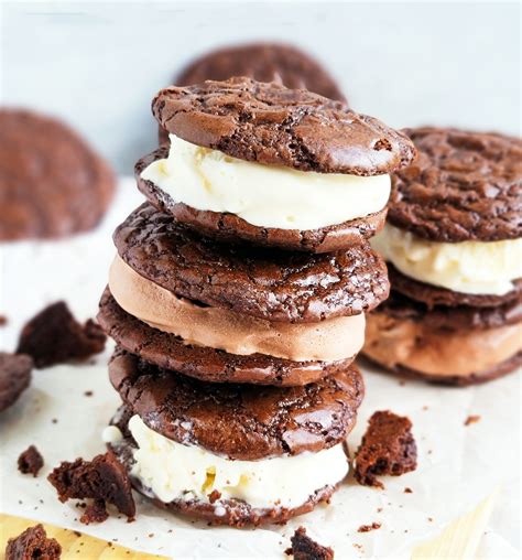 Decadent Brownie Cookie Ice Cream Sandwiches - Beautiful Eats & Things