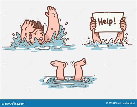 Drowning Vector Illustration | CartoonDealer.com #115025812