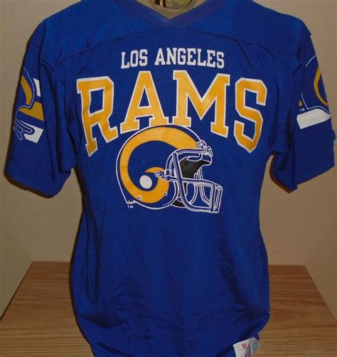 vintage 1980s Los Angeles Rams football t shirt Jersey Champion by ...