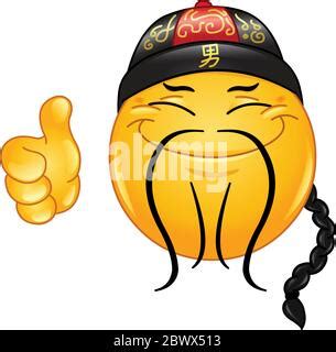 Yellow chinese traditional hat cartoon character with nope expression. Vector illustration Stock ...