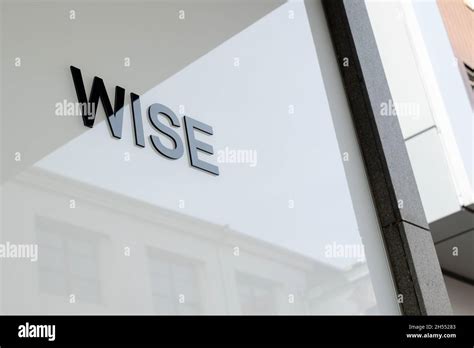 Wise company logo on their head office facade. Formerly TransferWise ...