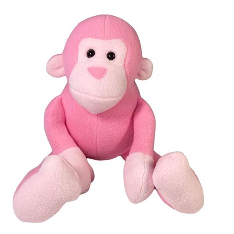 Pink Stuffed Monkey Toy - Etsy