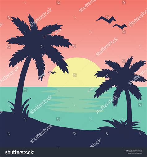 1,188 Palm tree sunset clip art Images, Stock Photos & Vectors ...