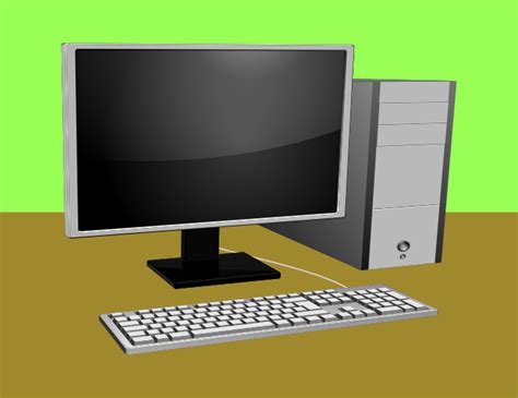 Computer with monitor and keyboard - Download Free Vector Art, Stock Graphics & Images