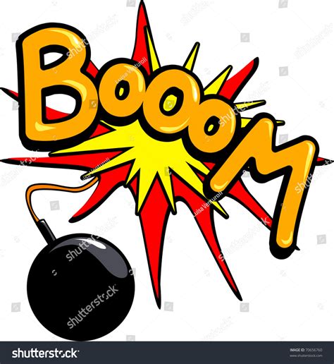 Bomb Explodes Loud Round Boom Vector Stock Vector 70656760 - Shutterstock