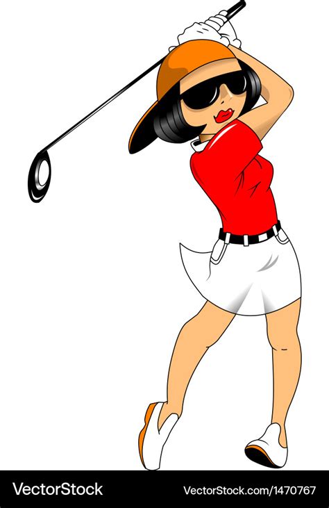 Girl playing golf Royalty Free Vector Image - VectorStock