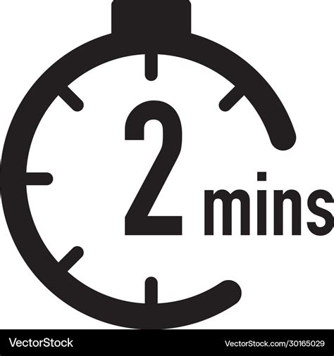 2 minutes timer stopwatch or countdown icon time Vector Image