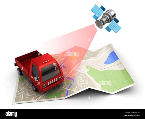 3d illustration of satellite cargo or truck tracking concept Stock Photo - Alamy