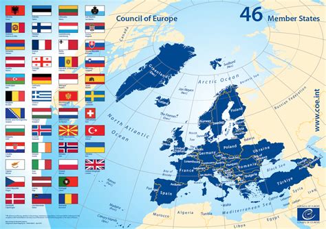 Map of the Council of Europe 46 member states