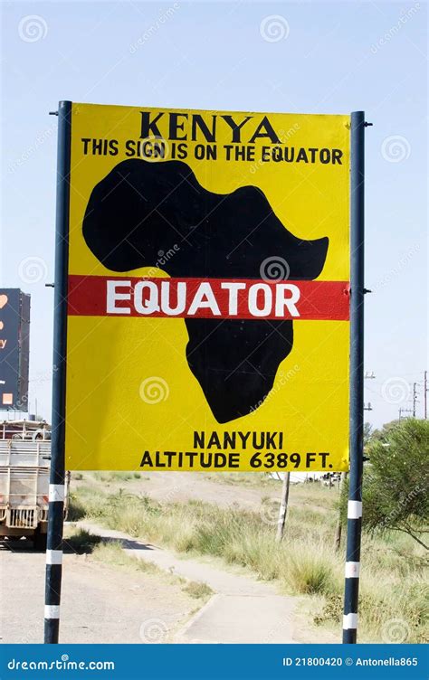 The Equator line road sign editorial image. Image of tourism - 21800420