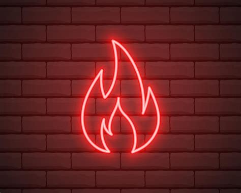 Premium Vector | Neon fire icon Elements in neon style icons Simple neon flame icon for websites ...