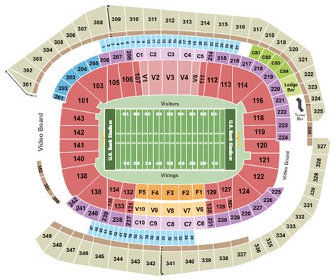 Us Bank Stadium Detailed Seating Chart With Seat Numbers | Awesome Home