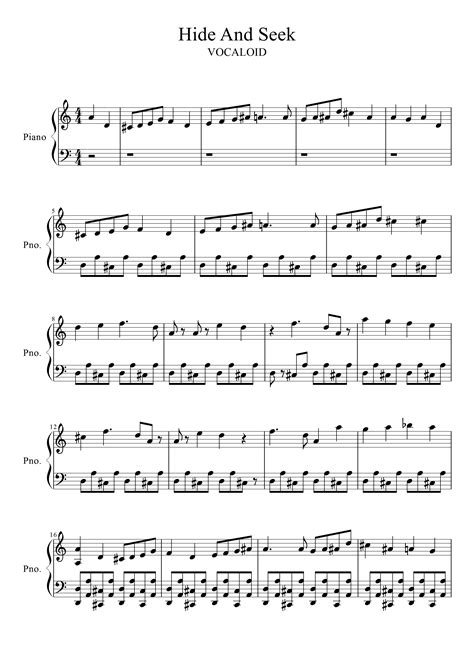 Hide and Seek SeeU Piano Sheet Music by OtakuKonami on DeviantArt