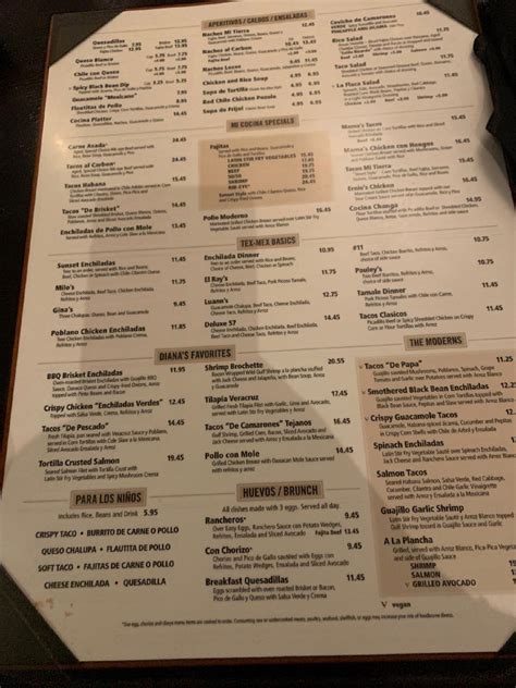 Menu at Mi Cocina restaurant, The Colony, Nebraska Furniture Mart Dr