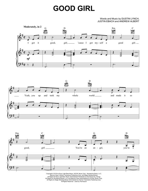 Dustin Lynch - Good Girl sheet music