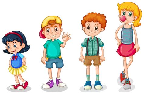 Free Vector | Four kids