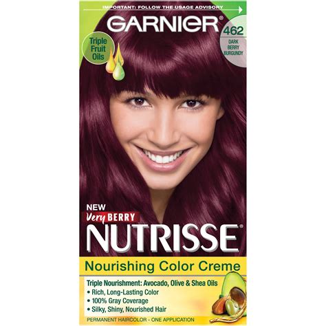 Garnier Nutrisse Nourishing Hair Color Creme (Reds), 462 Dark Berry Burgundy, 1 kit - Walmart.com