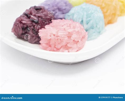 Colorful Sticky Rice Ball Shape Stock Image - Image of nutrition ...