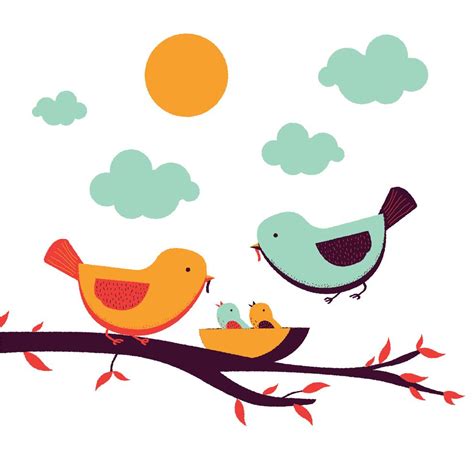 Bird Family 562897 Vector Art at Vecteezy