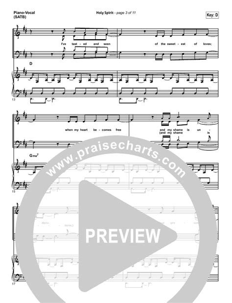 Holy Spirit Sheet Music (Jesus Culture / Martin Smith) - PraiseCharts