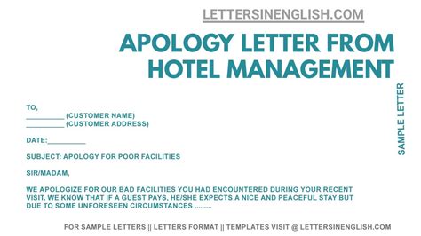 Apology Letter to Hotel Guests from Hotel Management - Sample Of Apology Letter | เนื้อหา ...