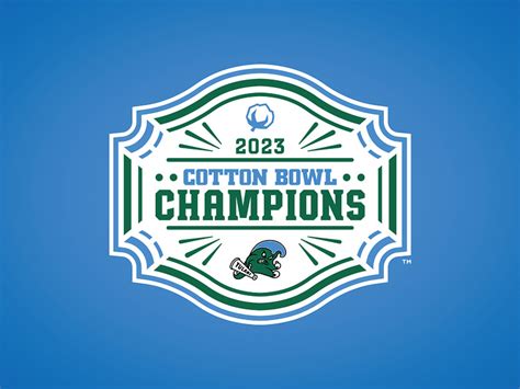 TULANE GREEN WAVE 2023 COTTON BOWL CHAMPIONS - Logo Concept by Matthew ...