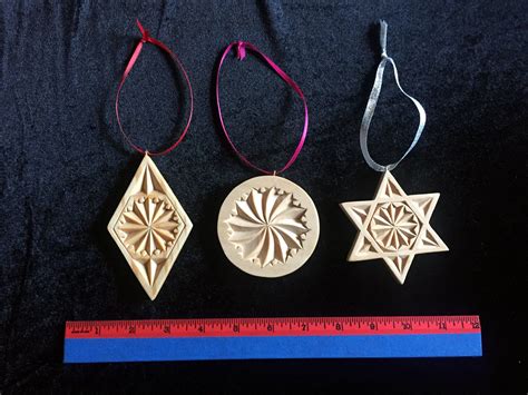 Chip Carved Christmas Ornaments - Set # 9 Round Ornaments, Christmas Ornament Sets, Santa ...