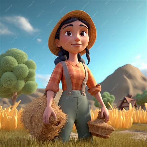 Premium AI Image | A Farmer Cartoon Character