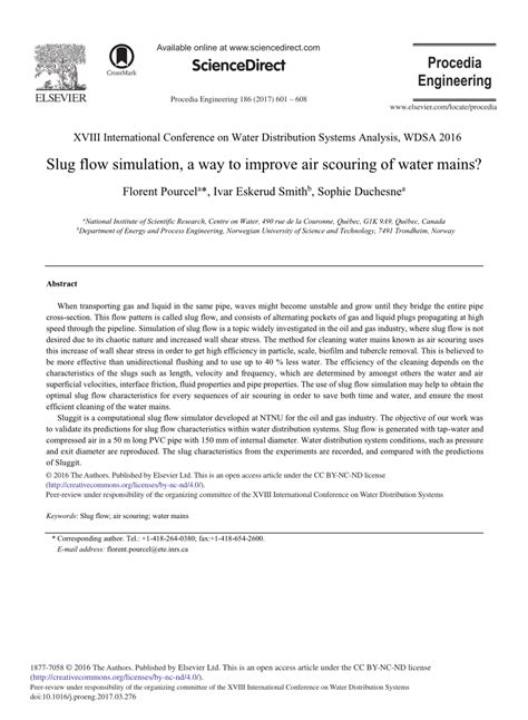 (PDF) Slug Flow Simulation, A Way to Improve Air Scouring of Water Mains?