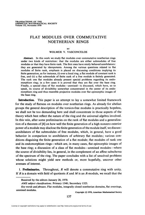 (PDF) Flat Modules Over Commutative Noetherian Rings