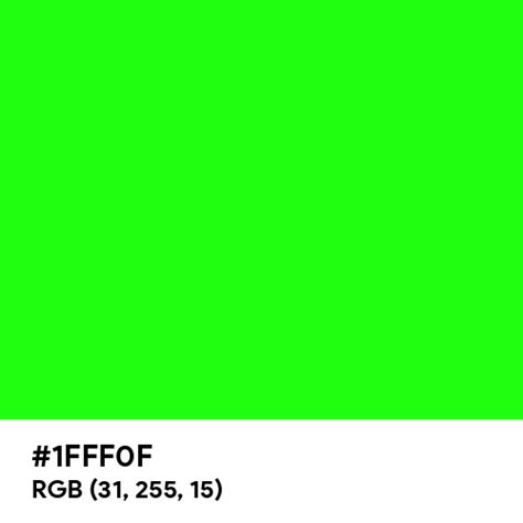 Neon Green color hex code is #1FFF0F