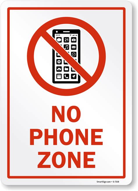 No Phone Zone with Graphic Sign - No Cell phone Sign Online, SKU: S-7318