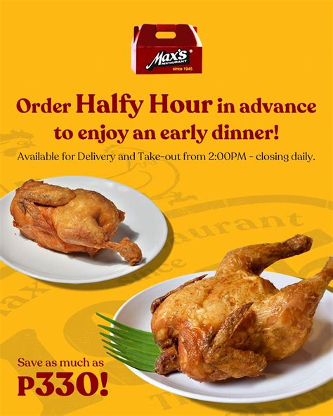 Max’s Restaurant – Halfy Hour Promo | Manila On Sale