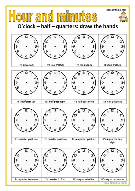 hour and minutes - English ESL Worksheets Fun Math, Math Activities ...