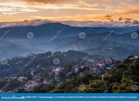 Sunrise at Mines View Park, Baguio, Philippines Stock Photo - Image of ...