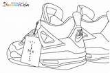 Air Jordan 4 Coloring Page Sketch sketch template