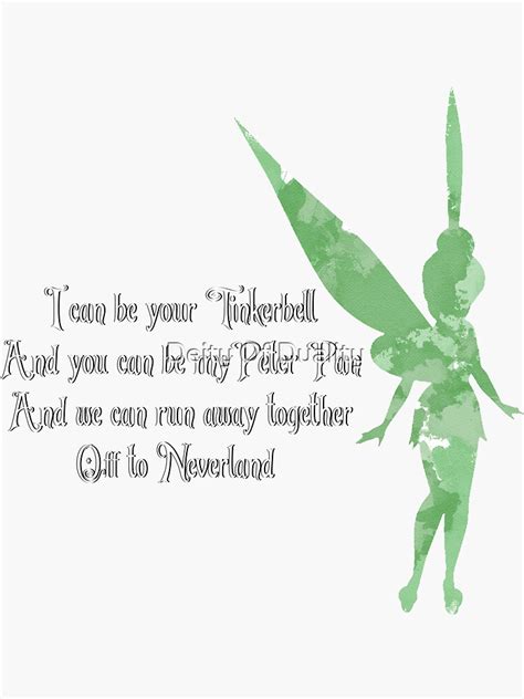 "I Can Be Your Tinkerbell Quote Watercolour" Sticker by EloisaRelish | Redbubble