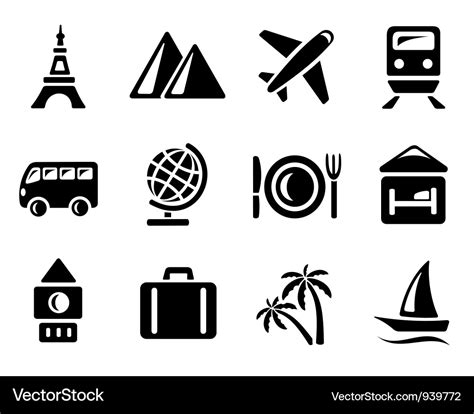 Travel icons Royalty Free Vector Image - VectorStock