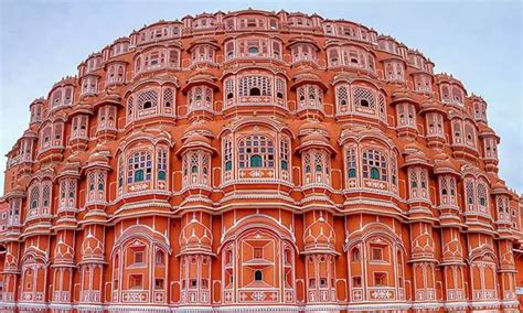 Hawa Mahal in Jaipur Pink City 5 floors 953 windows in beautiful palace building standing ...