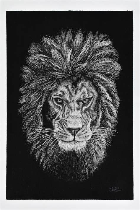 Black and White Lion Print, Lion Art, Lion Pencil Drawing - Etsy UK