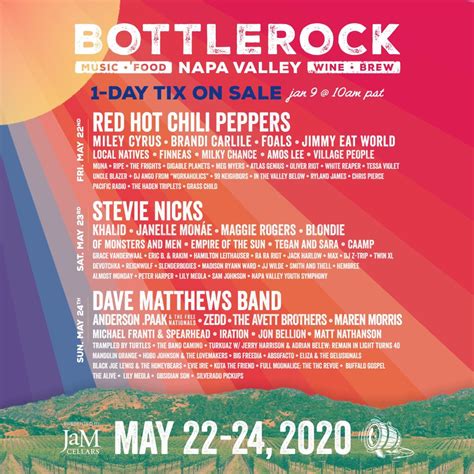 BottleRock Napa Valley Announces Daily LineUp - Sip on this Juice